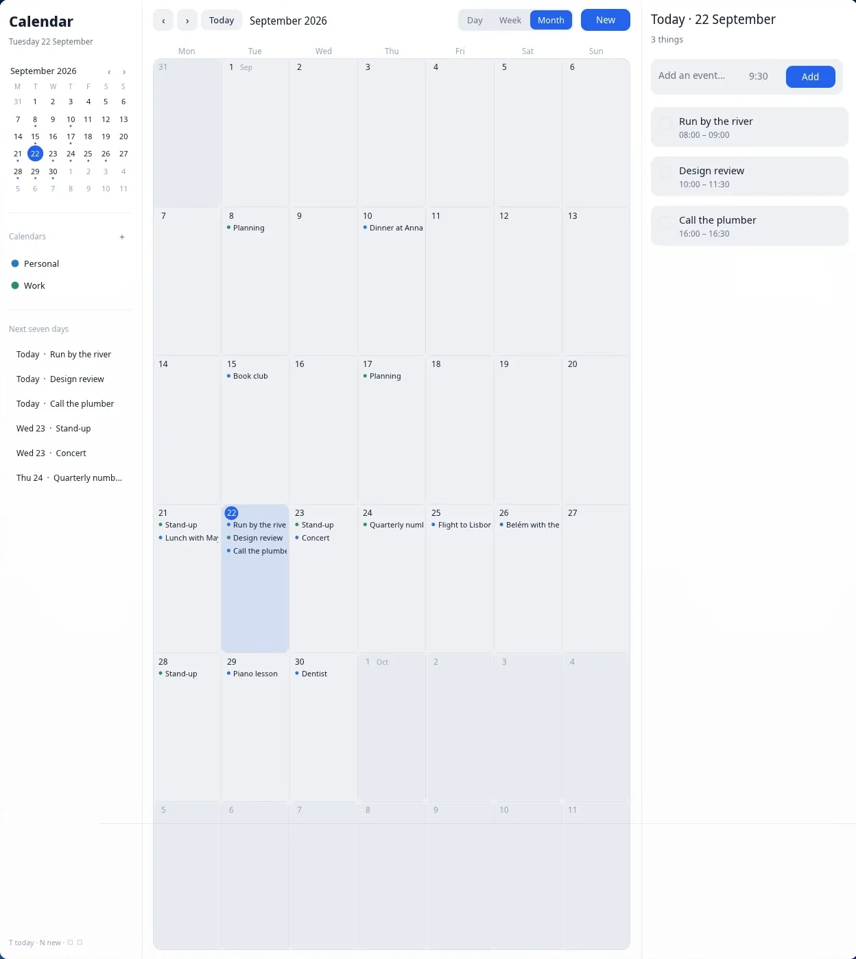 A month in Turing Calendar