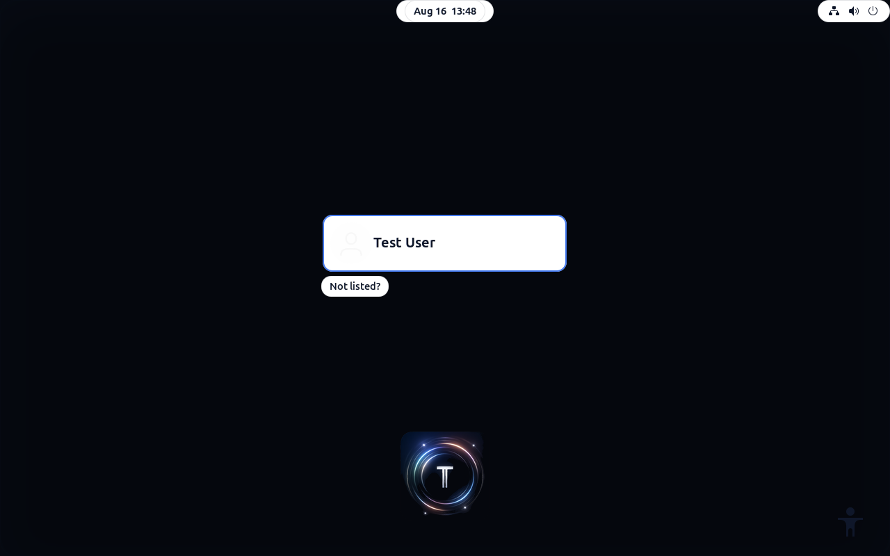 The Turing AI OS login screen